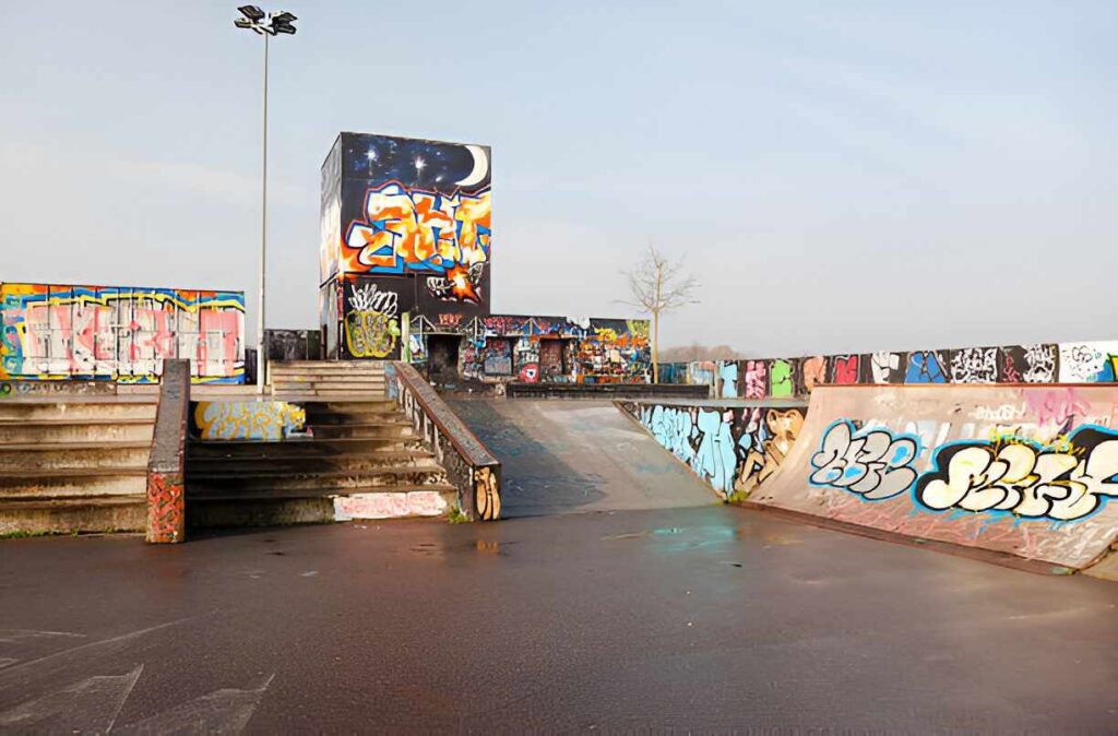 Tech Deck Skate Park with ramps and obstacles