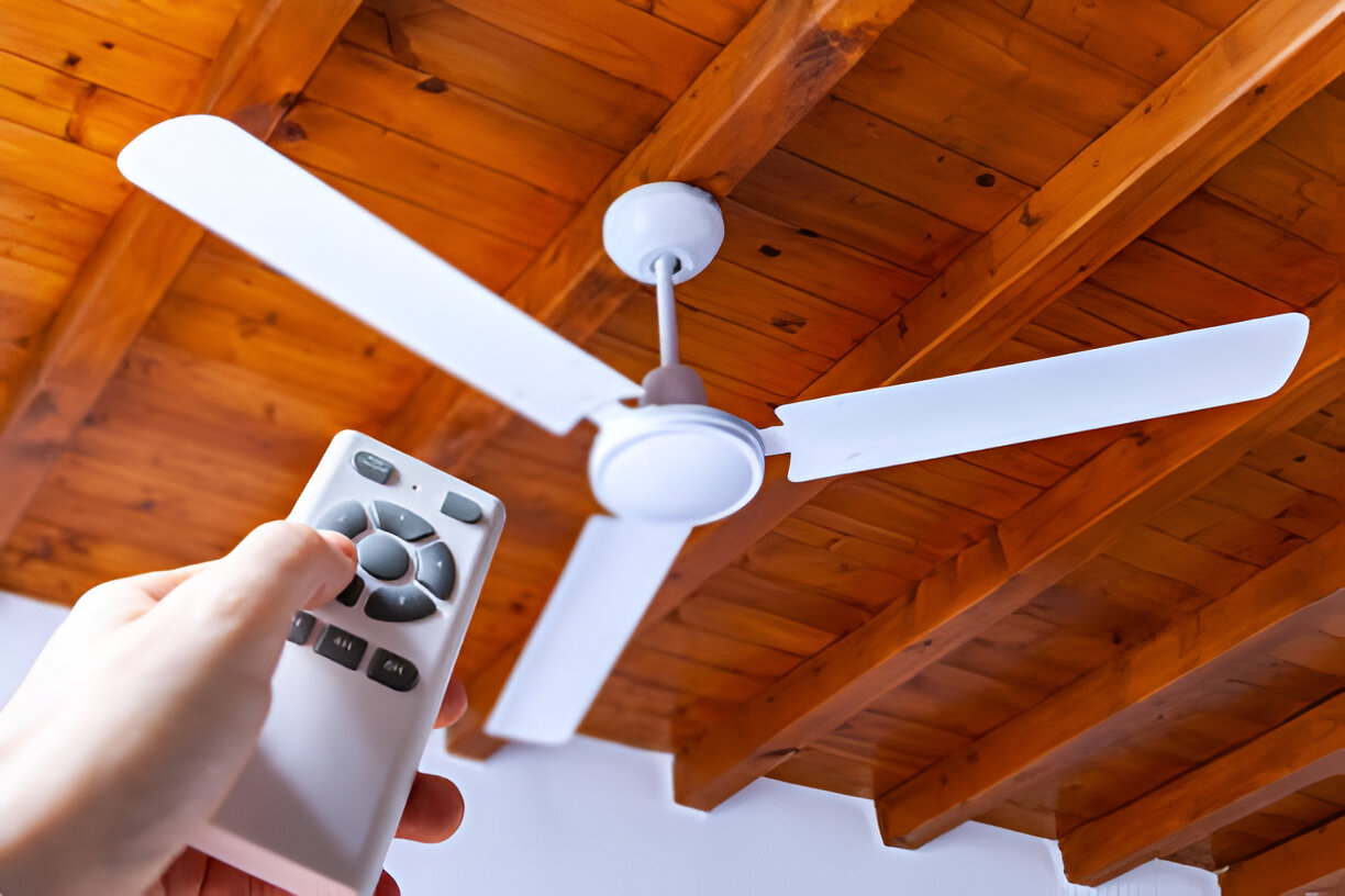 Wooden ceiling fan with lights